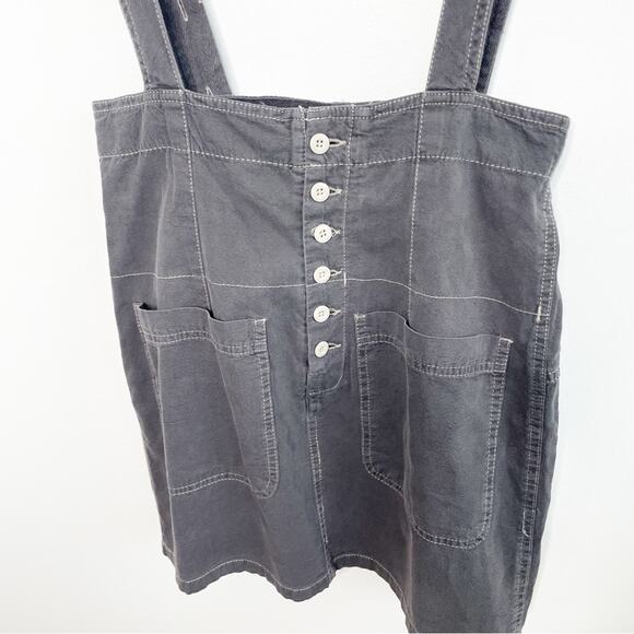 FREE PEOPLE Gray Overall Button Up Skirt Size 4 - Picture 3 of 7